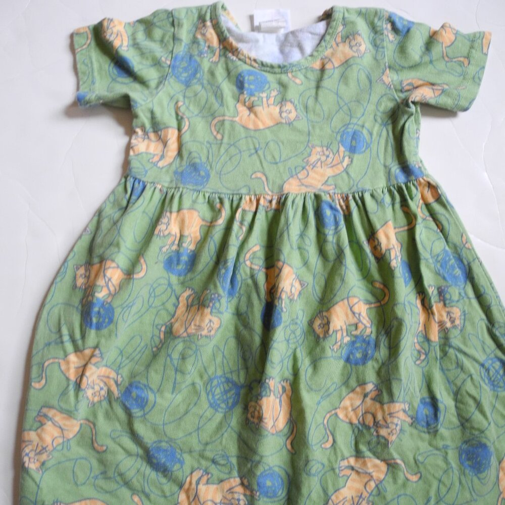 100% cotton knit dress CWD Kids cat with yarn dress 4 4T EUC